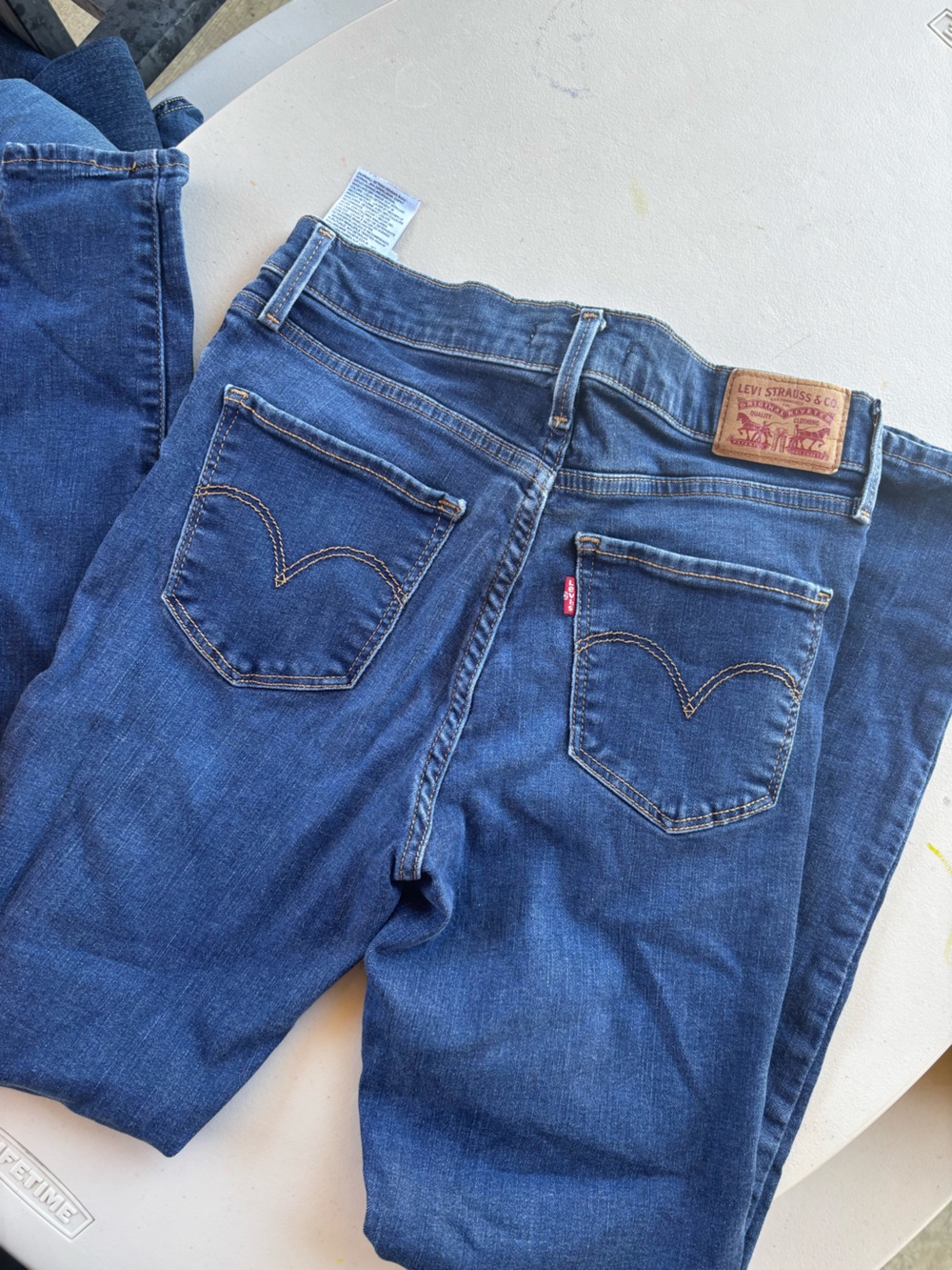Levi's Dark Blue Denim Jeans with Signature Back Pockets